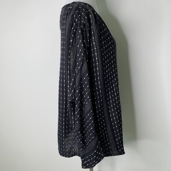 Ace & Jig Women's Black Metallic Long Sleeve Oversized Tunic Shirt Size Small - Picture 6 of 12